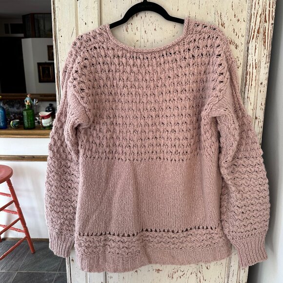 FREE PEOPLE PINK CRASHING WAVES SWEATER - Picture 8 of 10
